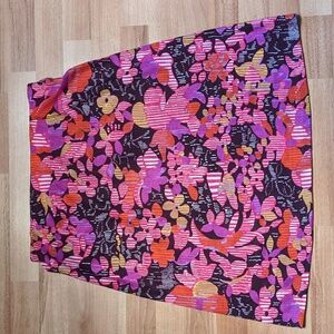 Vintage handmade bright pink and purple patterned skirt